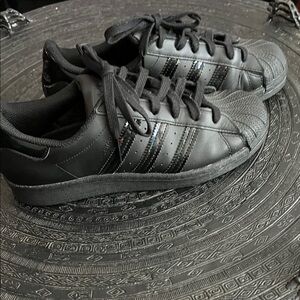 Adidas Superstar J Cloud Black Sneakers with Striped Detail